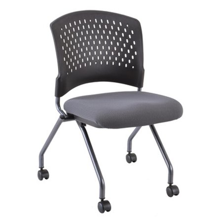 OFFICESOURCE Perch Collection Armless Nesting Chair with Casters, Titanium Frame 3274TNSFBL